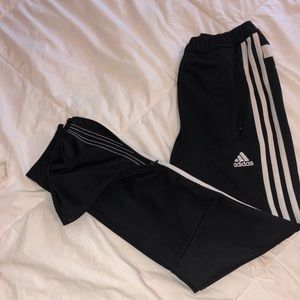 Black adidas “soccer” pants with zipper at ankles